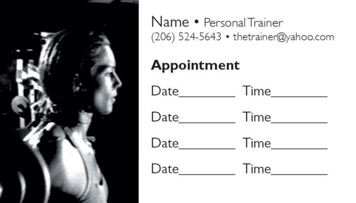business card back appointment 33